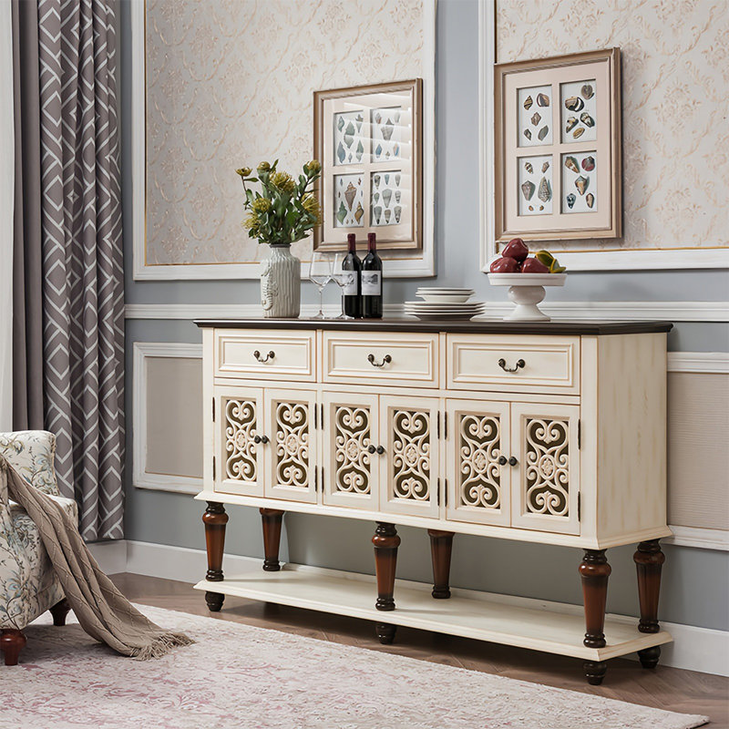 Buffet American American, Blanc/noyer