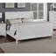 Lit Queen Size moderne 1 pièce, mobilier de chambre, tête et pied de lit design traîneau, cadre de lit en contreplaqué blanc