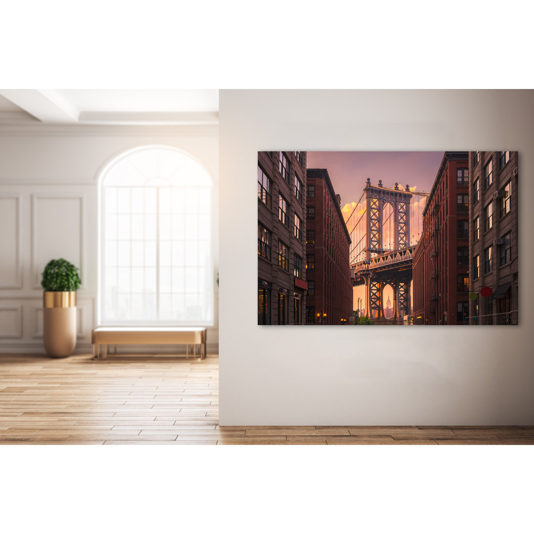 Gerahmtes Poster Manhattan Bridge von Brooklyn Street