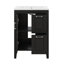 Meuble-lavabo de salle de bain 24 po avec lavabo en céramique, 1 porte en verre, 2 tiroirs à fermeture douce et tablette réglable-114292029