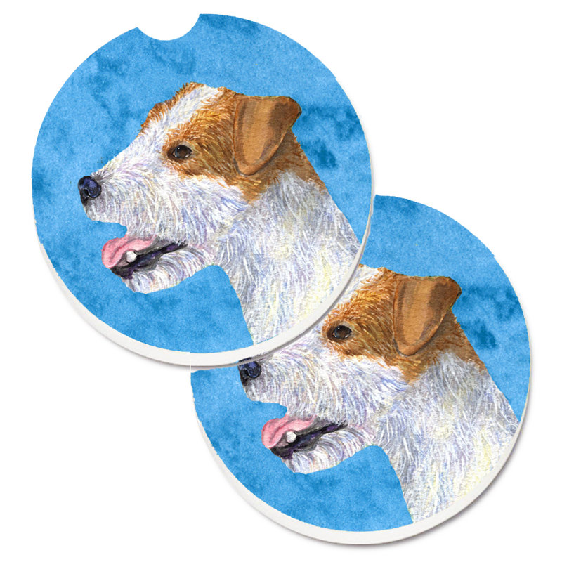 Sous-verre barbu collie voiture, Jack Russell terrier
