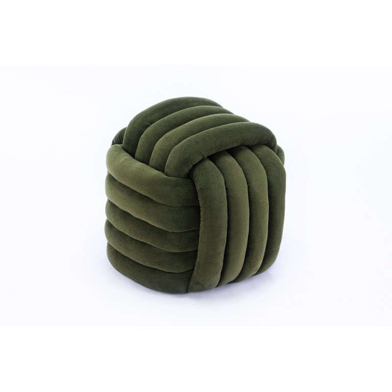 Chenille Fabric Stool For Bedroom And Living Room, Comfortable Stylish, Wooden Frame, Foam Filled Wood, Green