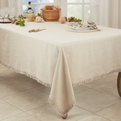 Nappe à franges en lin Stonewashed