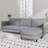 107.8'' Large Size 3 Seater Sofa Couch, L-Shaped Sofas with Movable Ottoman, Arm with Pockets,Modern Fabric Couches for Living Room, Apartment, Office-1384891044