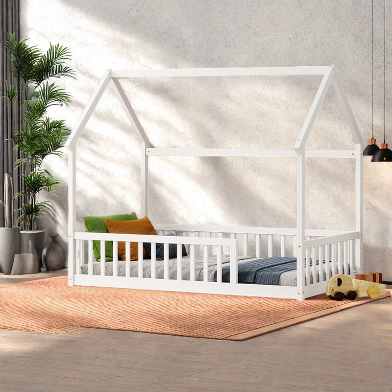 Lits de plancher Safe House, structure simple en bois de pin pour la maison des enfants