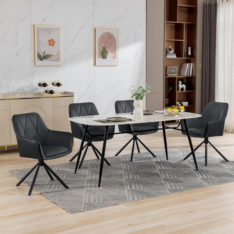 Sourya Dining Chair Set, Grey/Brown/Blue