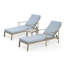 Chaise longue de patio en aluminium 2 pièces avec table d'appoint et coussins-9427644