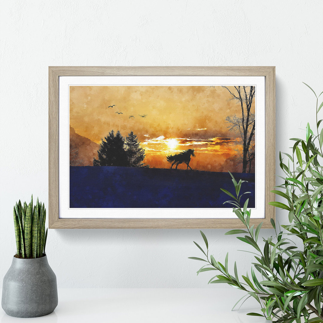 Wild Horse at Sunset Vol.2 - Picture Frame Painting