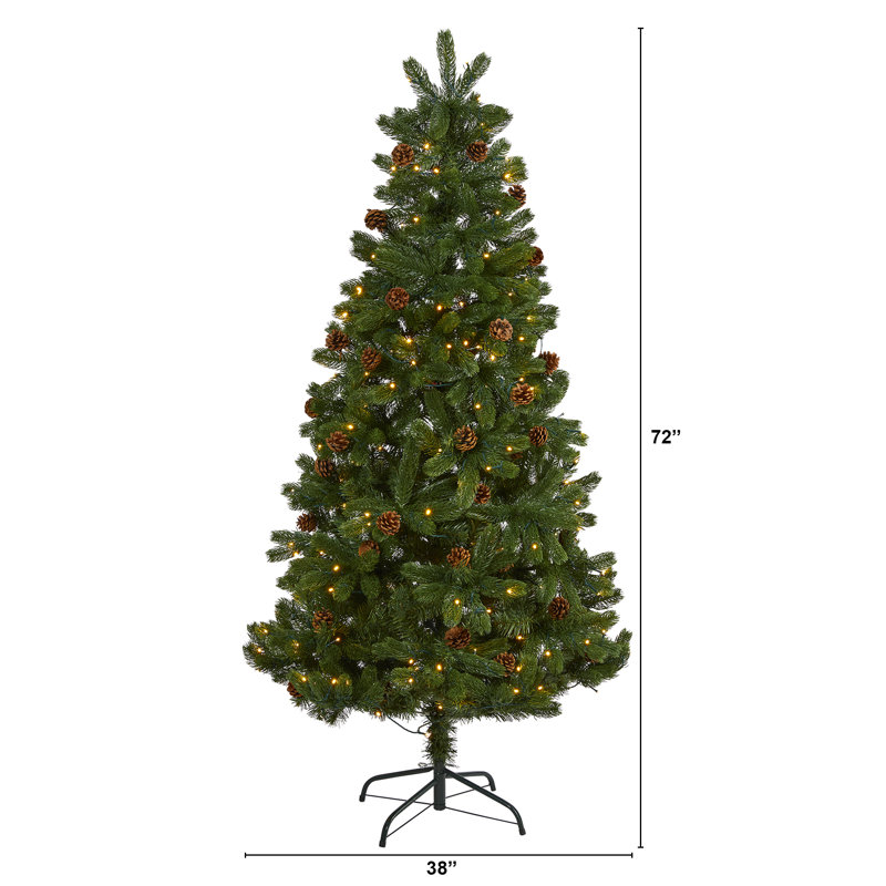 Lighted Artificial Spruce Christmas Tree, 6' H
