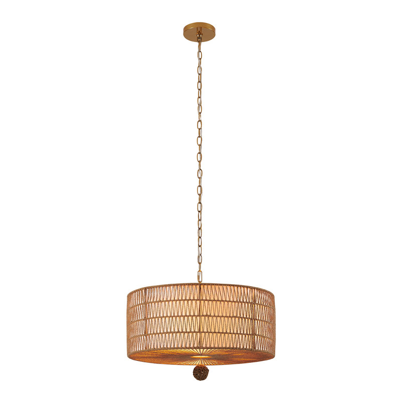 5 - Light Natural Rattan Drum Pendant