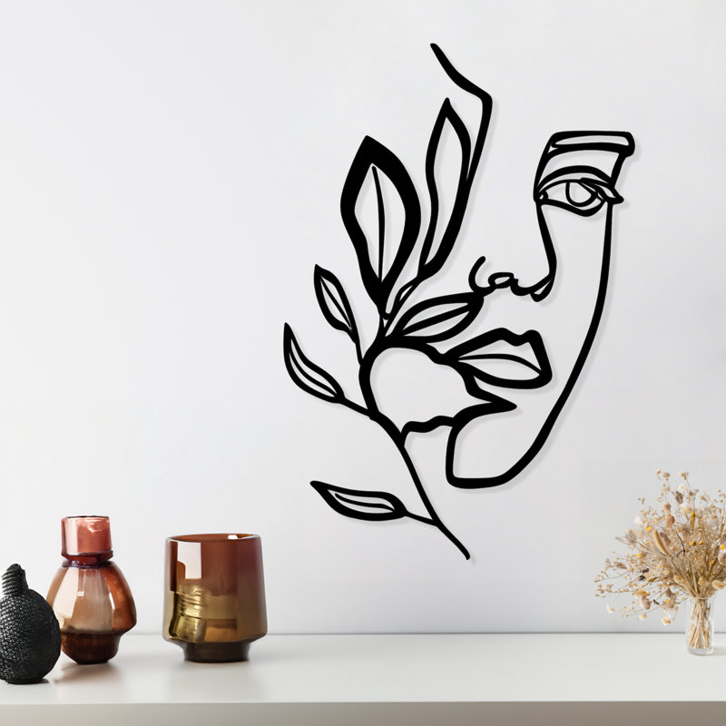 Accessoire mural élégant en métal, finition noire, 18,1 po x 22,0 po | Fabrication 100% métal, épaisseur: 0,06 po | Parfait pour la décoration intérieure, le salon ou le bureau | Conception élégante et durable pour rehausser tout espace