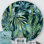 «Natural Leaves Exotic On Dark I» - Art mural cercle tropical en métal
