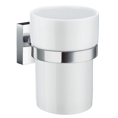 Wall mounted tumbler/toothbrush square escutcheon 