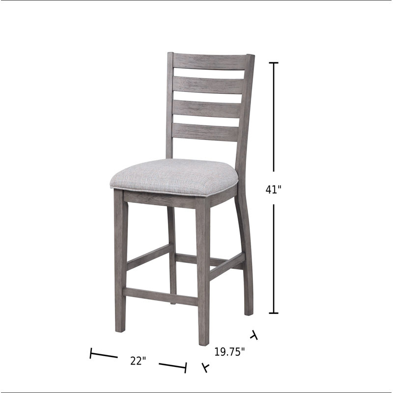 Counter Side Dining Stool W/ Ladder Back (Set of 2)