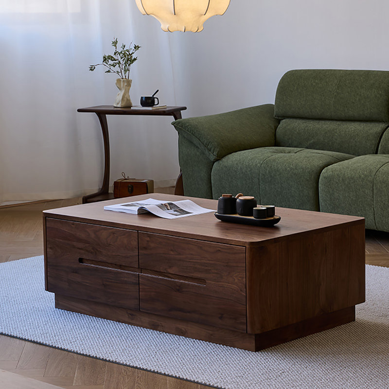 Table de bout en noyer noir, H 16,5 po x L 47,2 po x l 27,6 po