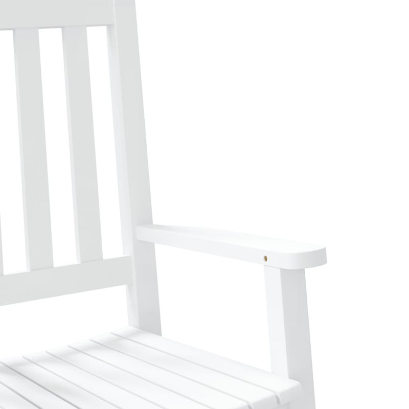 Abbad Solid Wood Rocking Chair, White