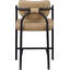 Tabouret de comptoir rembourré en cuir brun clair Serava Serava-129631229