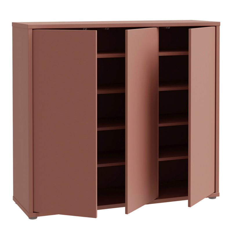 Rylon 12 Pair Shoe Storage Cabinet, Orange