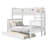 Tena Solid Wood Standard Bunk Beds Twin over Full with 4 Step Ladder and a Twin Trundle, White-1833215581-1833215577