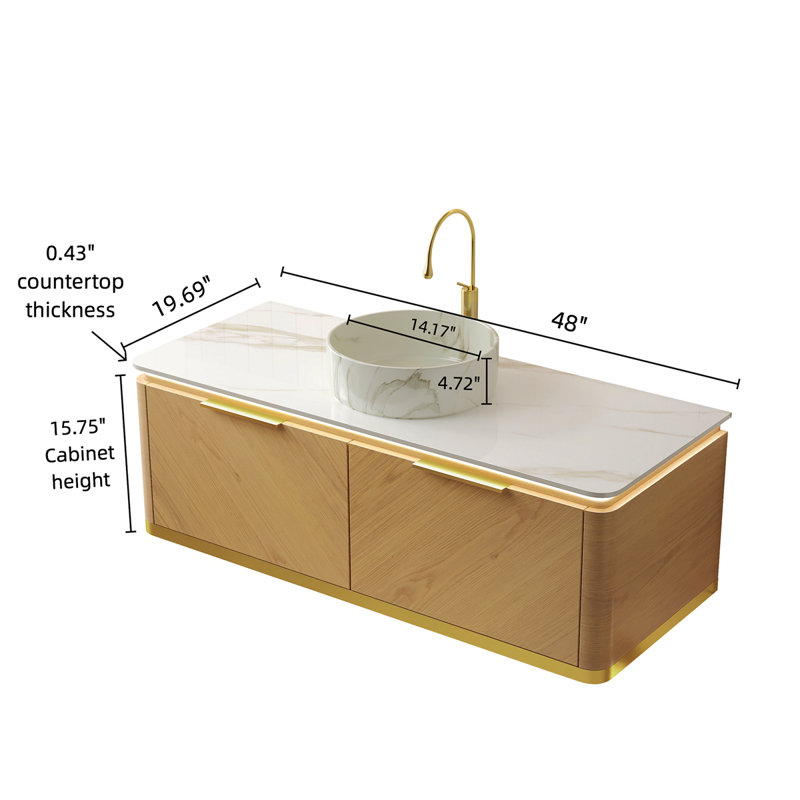 Meuble-lavabo et évier de salle de bain Dipa, Chêne