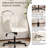 Criss Cross Office Chair with 6-Gear Adjustable Armrests, Wide Seat Fabric Desk Chair with Wheels, Adjustable Lumbar Support, 300 lb Swivel Vanity Chair for Home Office, Makeup Room, Bedroom-147604889