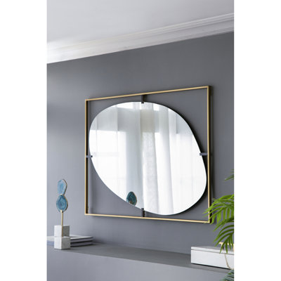 Miroir coquelicot 30x1x40 "en métal doré