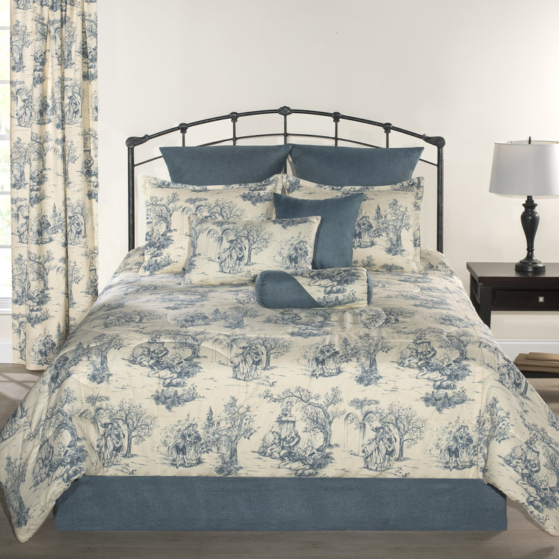 Provence Blue Toile Queen Duvet Mini Set