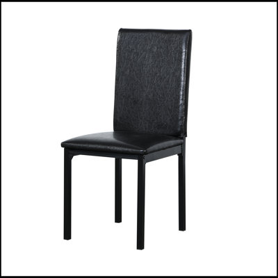 Chaises de salle à manger robustes à structure en métal avec revêtement en similicuir confortable, parfaites pour les espaces de salle à manger modernes et élégants.