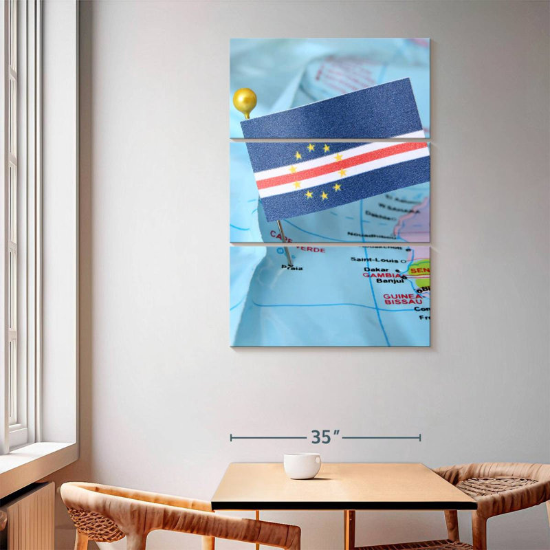 Borges Cape Verde Flag And Map, 65" H x 42" W