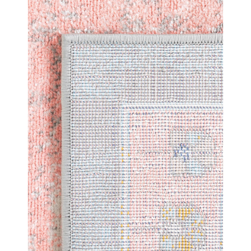 Tapis oriental rose poudré Pointe, Rectangle 2 pi 2 po x 3 pi