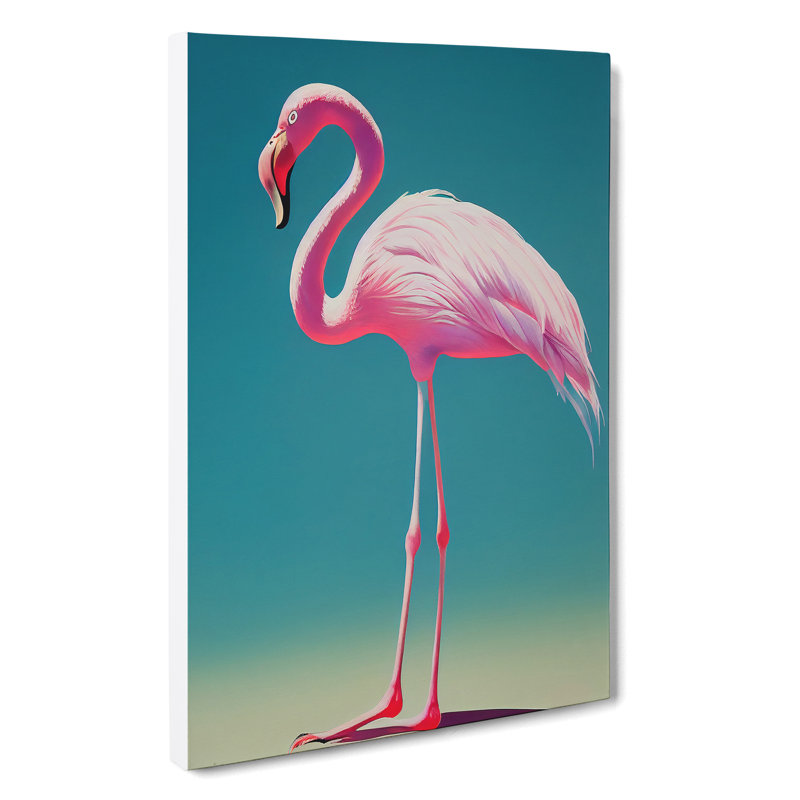 Solo Flamingo - Wrapped Canvas, 50cm H x 35cm W x 3cm D