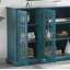 Meuble télé 63 po, buffet, armoire de rangement, bleu sarcelle