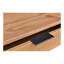 Console, bois de teck massif rectangulaire avec structure en fer et deux tiroirs, naturel