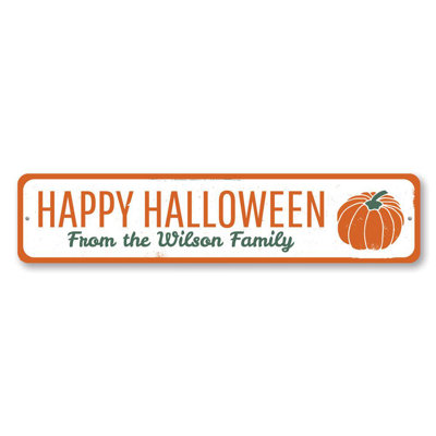 Plaque en aluminium citrouille d'Halloween personnalisée