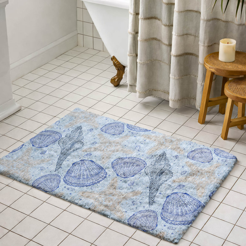 Tapis à poil long de qualité supérieure lavable à la machine Dream ADS183, Bleu, 2 pi 6 po x 3 pi 10 po