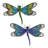 2Pcs Metal Dragonfly Wall Decor
