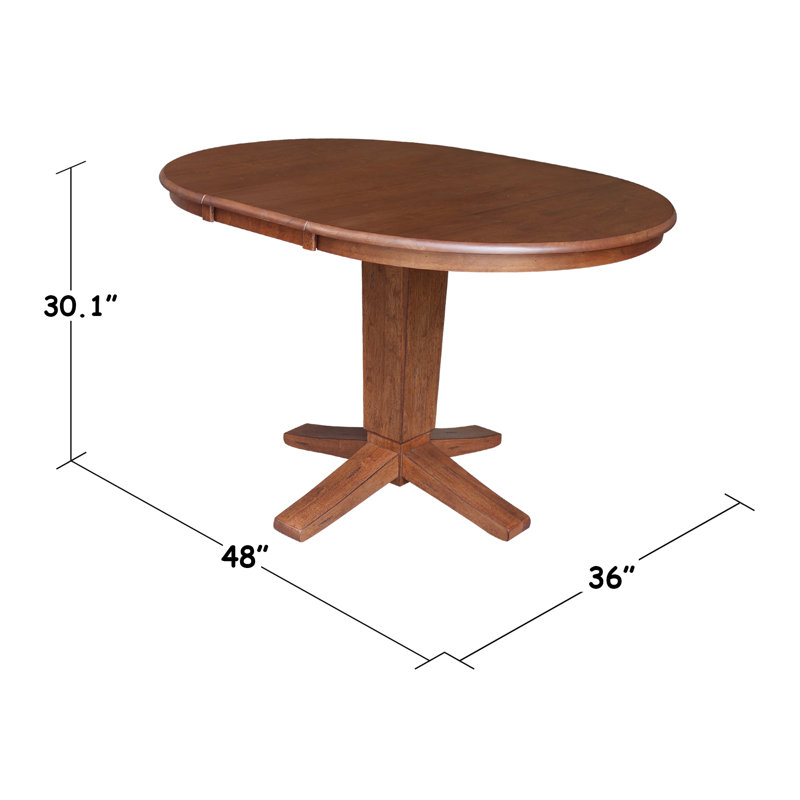 Pataconk Solid Wood Extendable Dining Set, 3, Distressed Oak