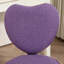 Chaise de bureau à dossier en forme de cœur mauve, réglable en hauteur, pivotante à 360 degrés, tissu en lin et mousse douce, idéale pour la décoration de chambre à coucher