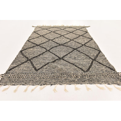 Tapis noir et blanc Mosser