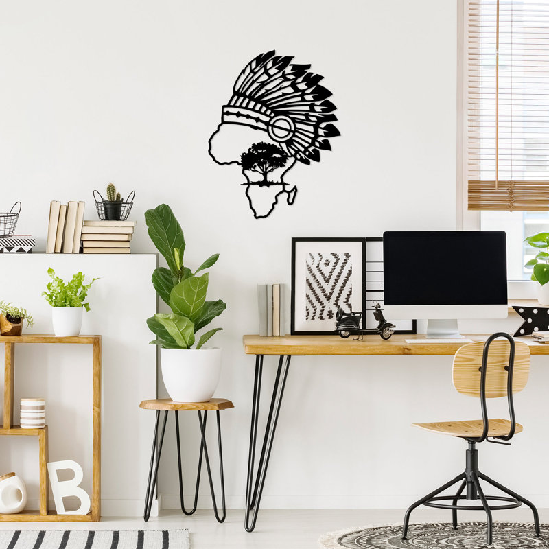 Decorative Metal Wall Accessory, Black Finish, 21.7 x 27.6 inches | 100% Metal, Thickness: 0.06 inches | Stylish Wall Art for Home or Office, Easy to Hang, Durable and Elegant Design