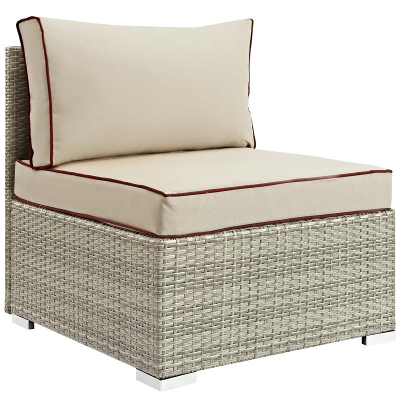 Chaise de patio d'extérieur en tissu Havenside Home Bocabec Modern par Modway, Beige