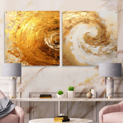 Manderfeld - Ensemble de 2 peintures murales abstraites en acrylique sur verre