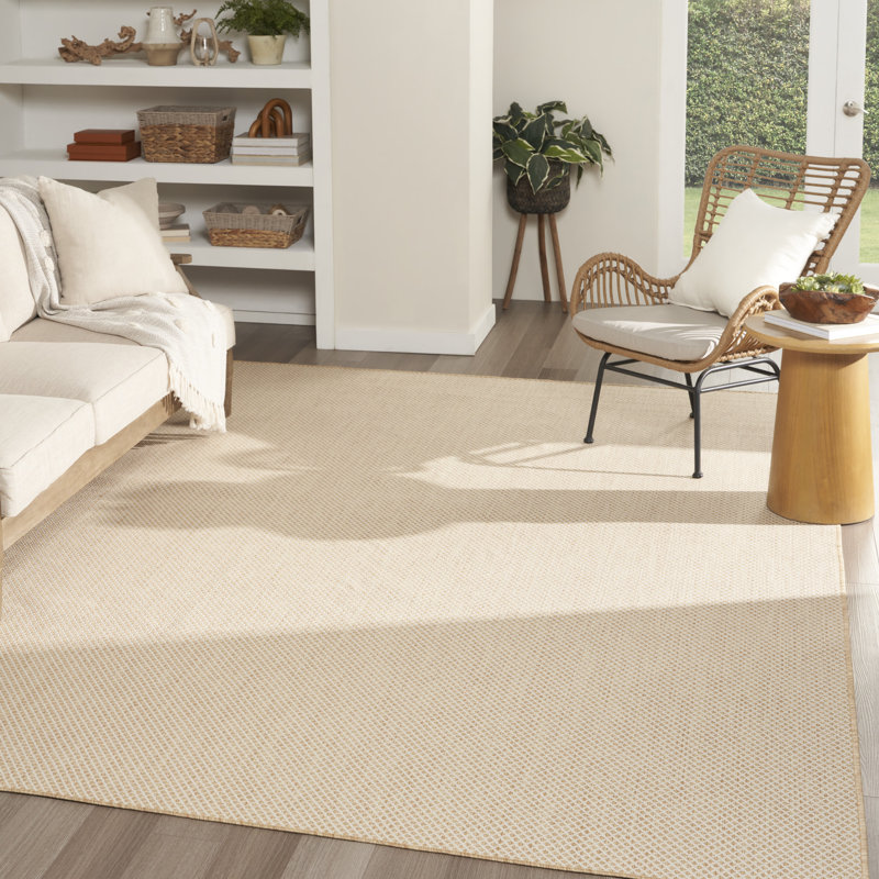 Hartigan Natural Modern Indoor/Outdoor Rug, Rectangle 9' x 12'