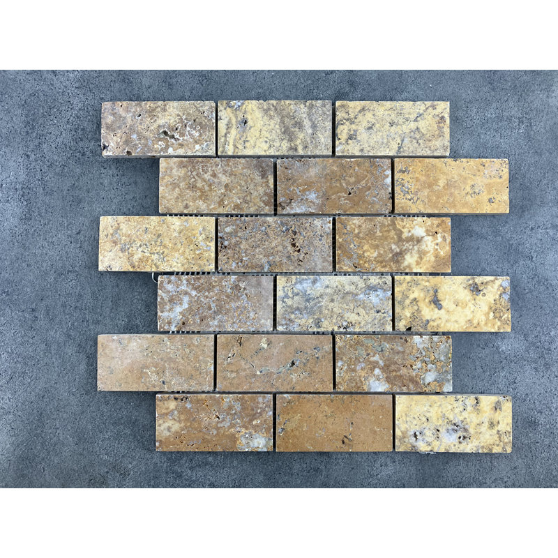 2" x 4" Natural Stone Mosaic Subway Wall & Floor Tile