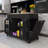 48.5" Rubber Wood Countertop Kitchen Cart With Trash Can Storage Cabinet & Power Outlet-838600813