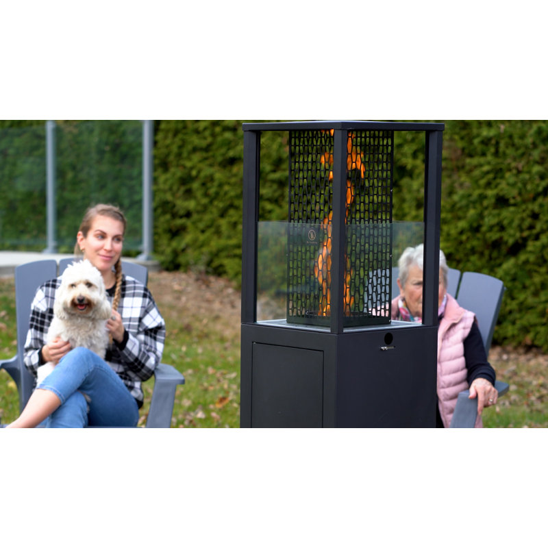 Chauffe-terrasse autoportant à granules de bois