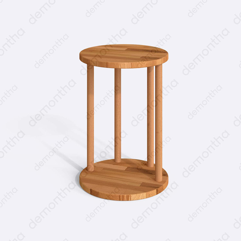 Solid Wood C Table – Round Minimalist End Table Design
