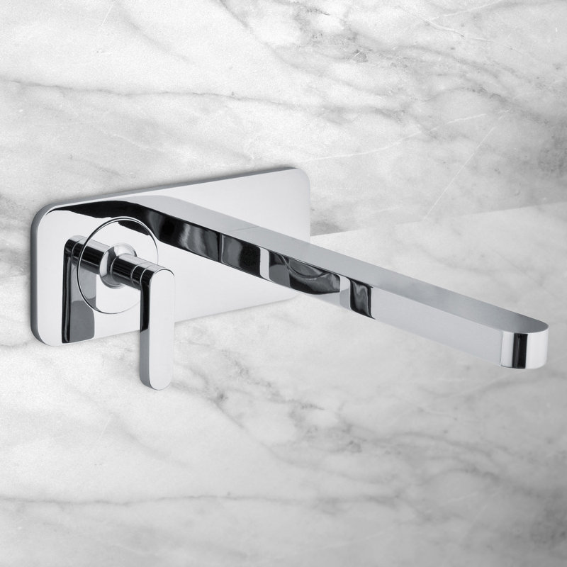 Robinet de salle de bain mural avec bonde Living, Chrome poli