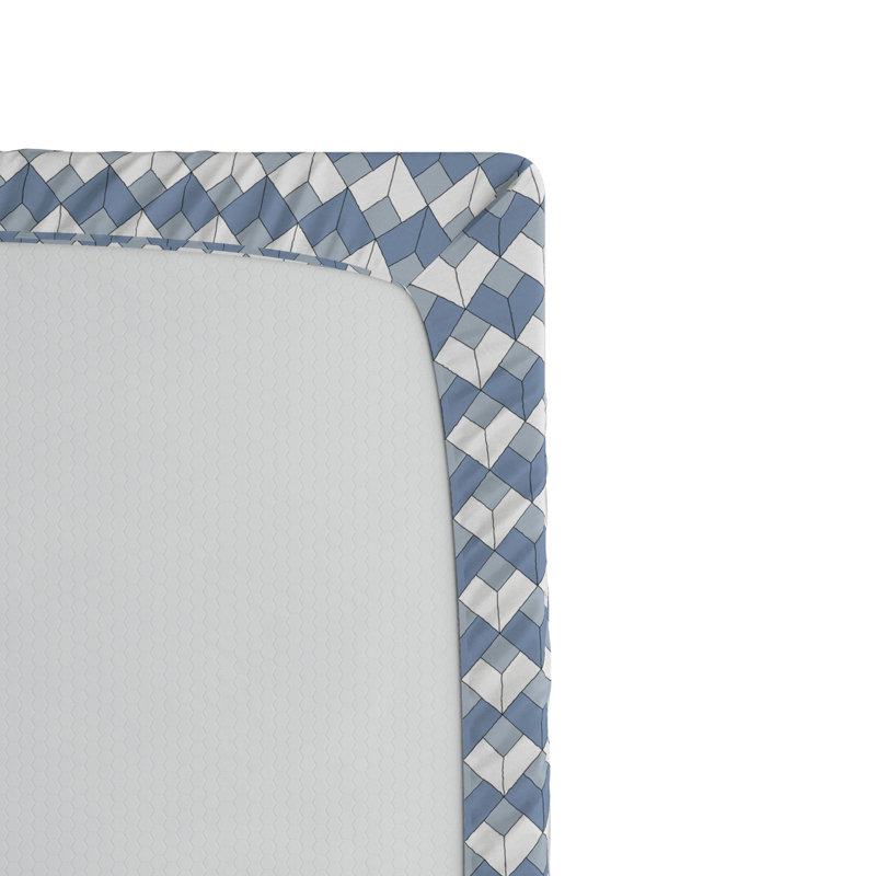 Drap-housse géométrique en microfibre, Drap-housse de taille simple, Géométrique 3