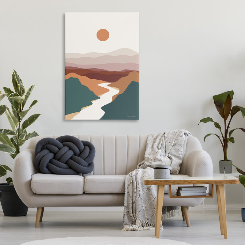 Art mural sur toile "Natural Mountain Valley" par Omar Escalante, H 45 po x l 30 po